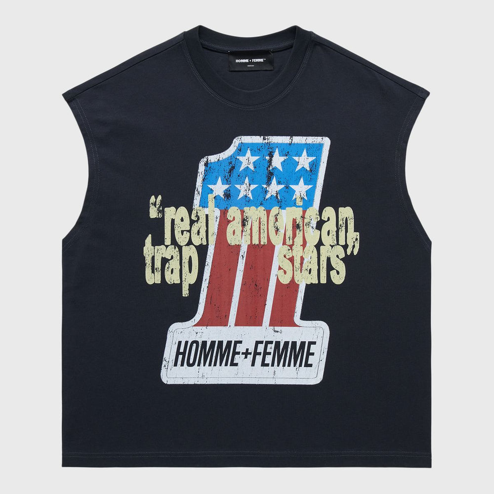Trap Star Cutoff Tee - Black