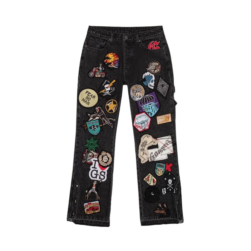 Godspeed Patchwork Denim Jeans in black – view 1 of 4