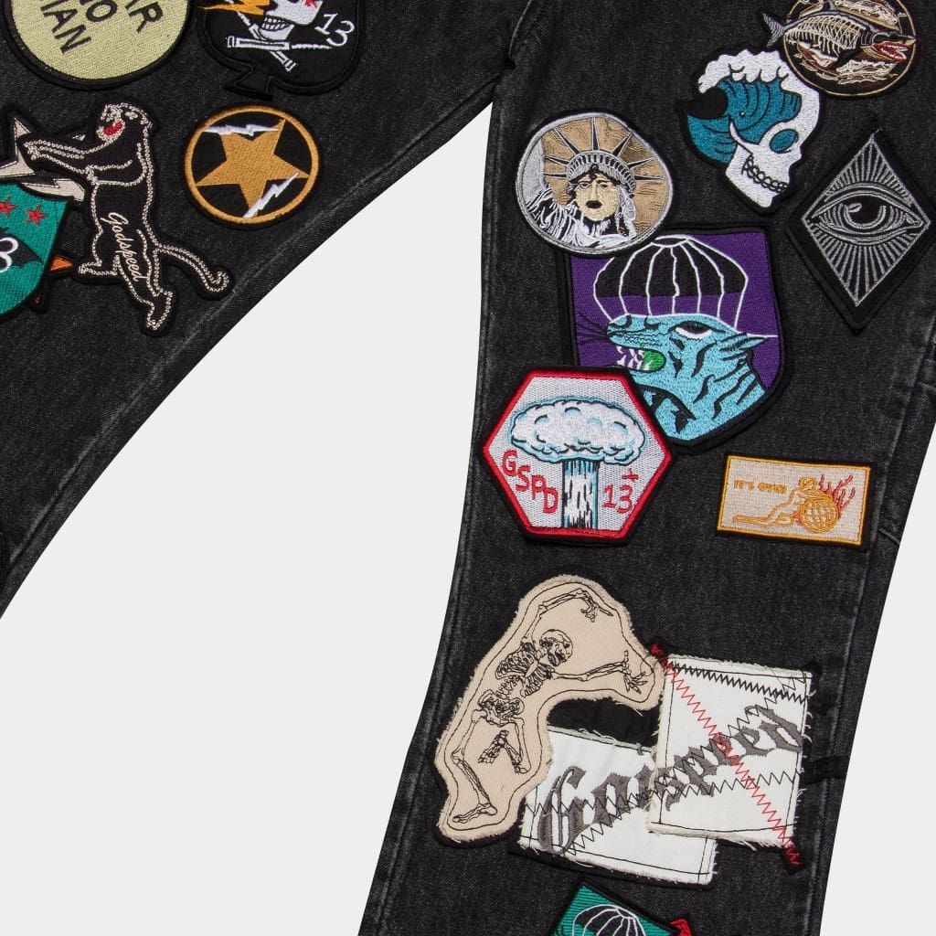 Godspeed Patchwork Denim Jeans in black – view 4 of 4