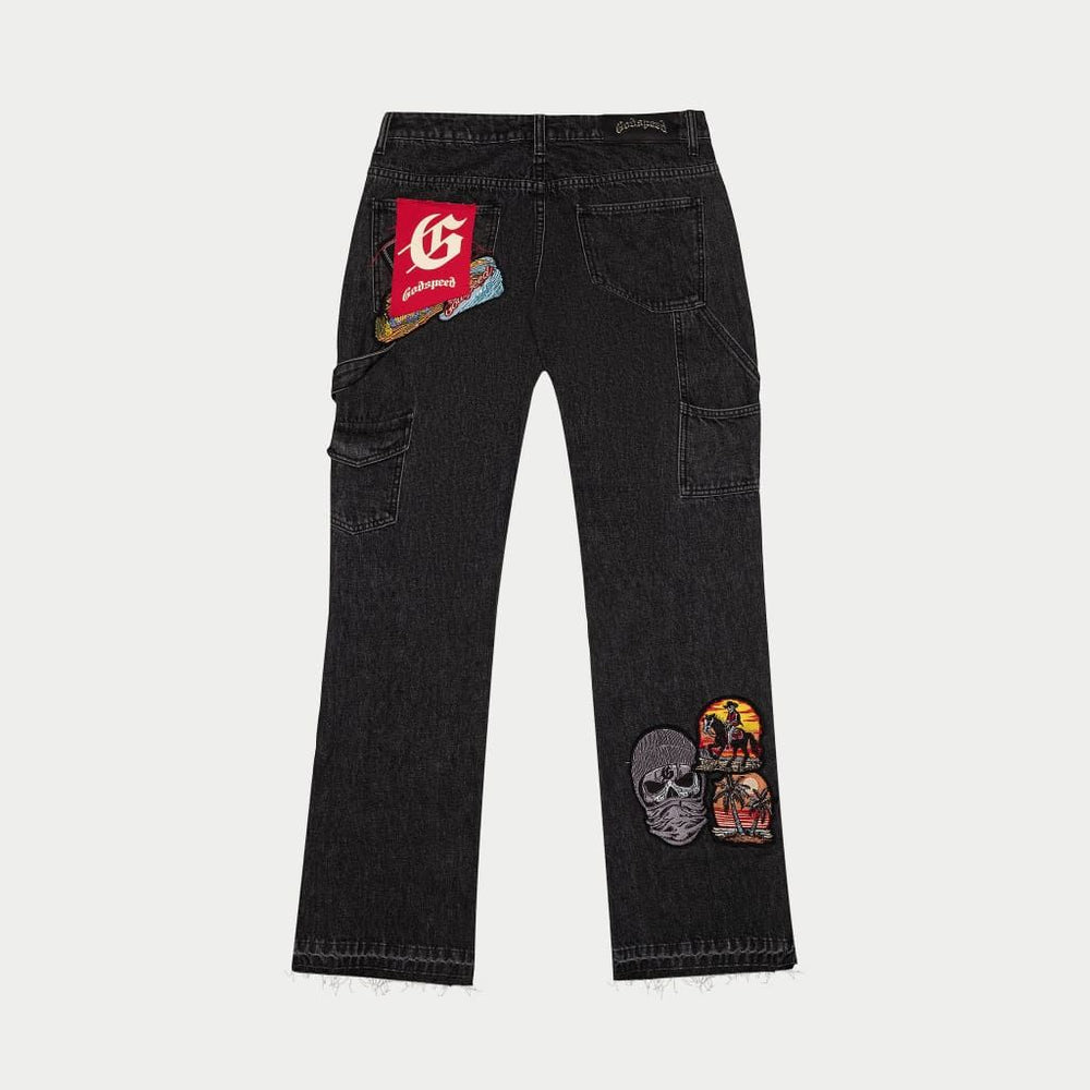 Godspeed Patchwork Denim Jeans in black – view 2 of 4