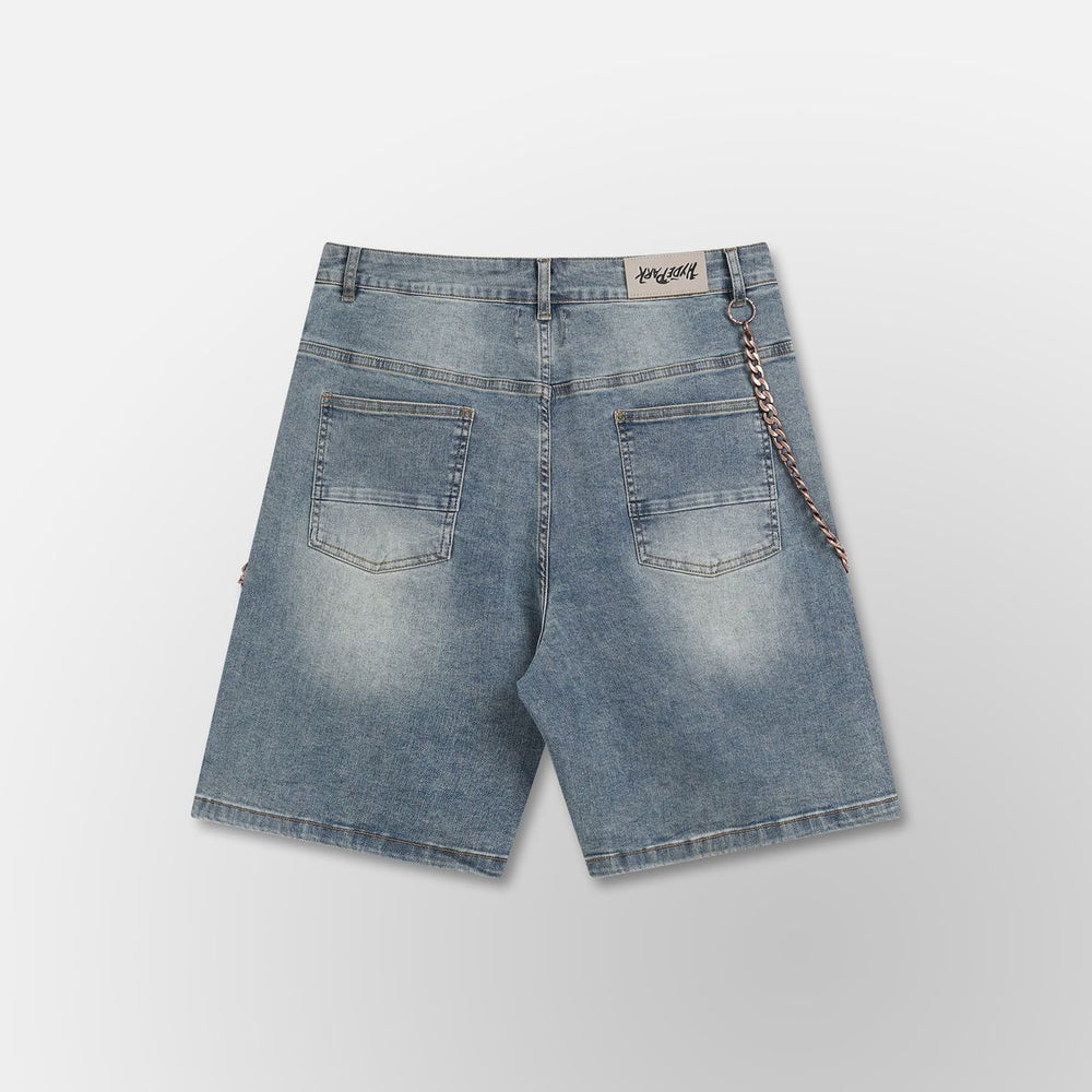 Studded Park Velocity Denim Short - Blue