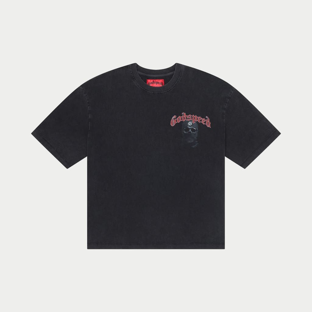 Godspeed Balaclava Szn T-Shirt in Grey Wash Red – view 3 of 3