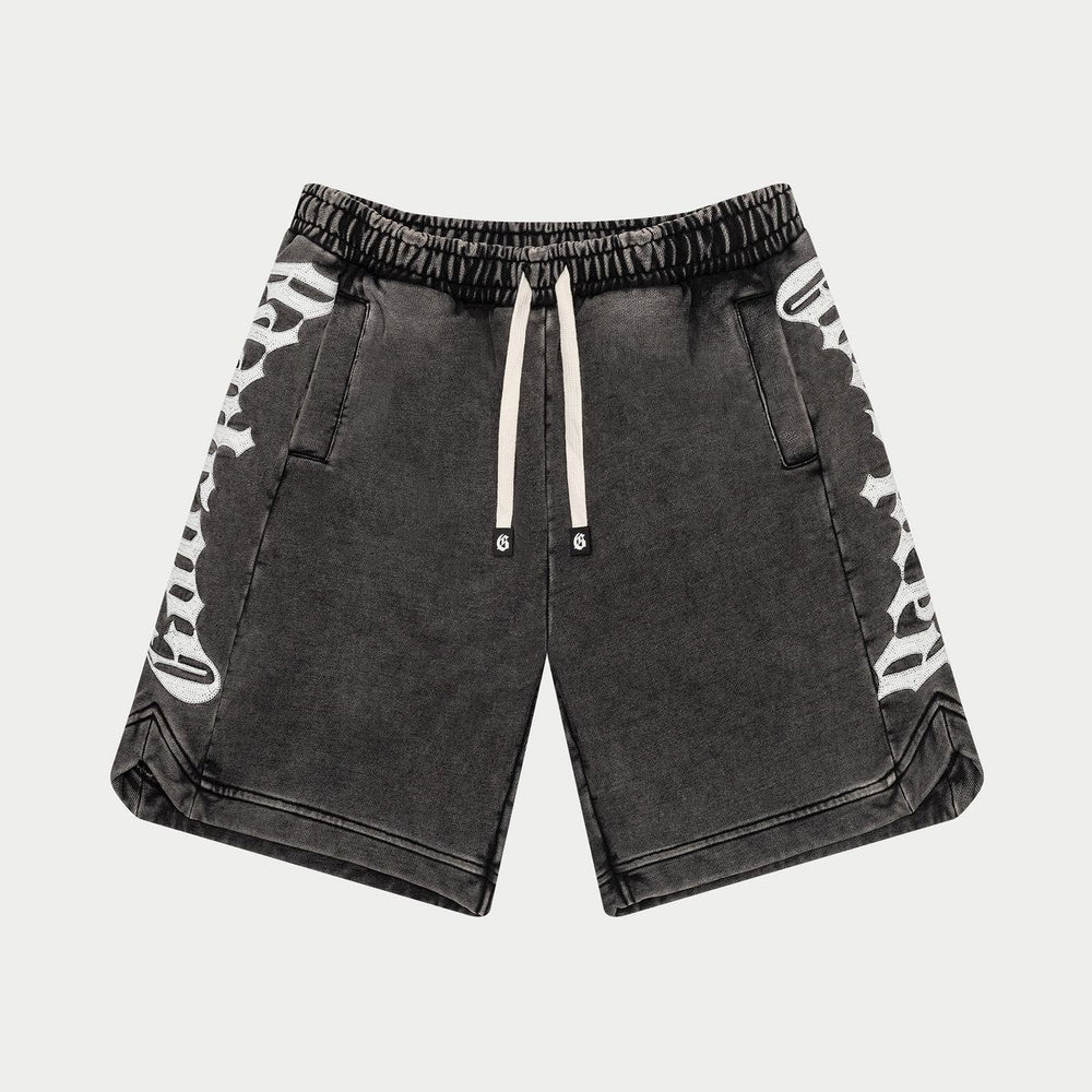 Godspeed CourtSide Shorts in charcoal wash, French terry shorts – view 1 of 3