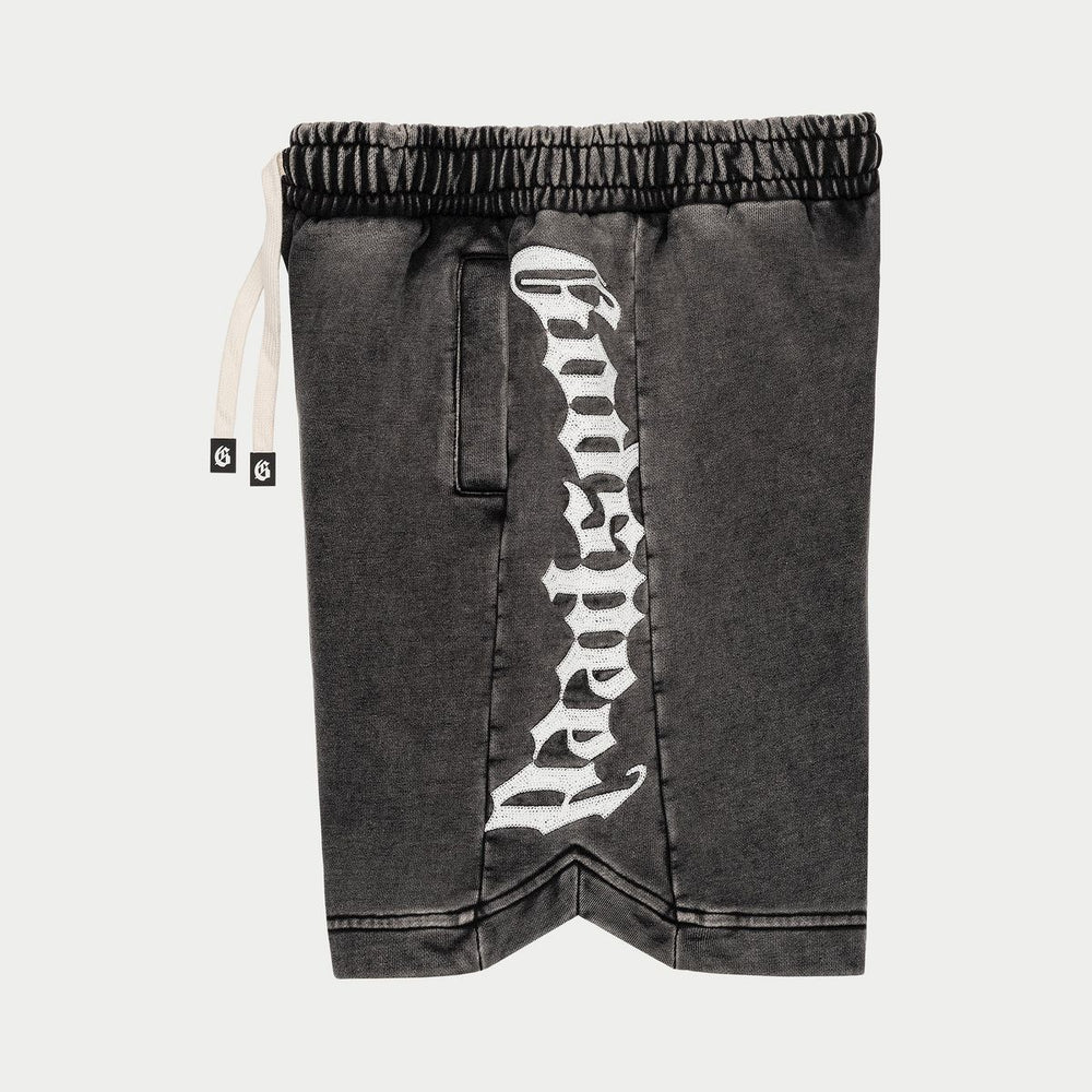 Godspeed CourtSide Shorts in charcoal wash, French terry shorts – view 2 of 3