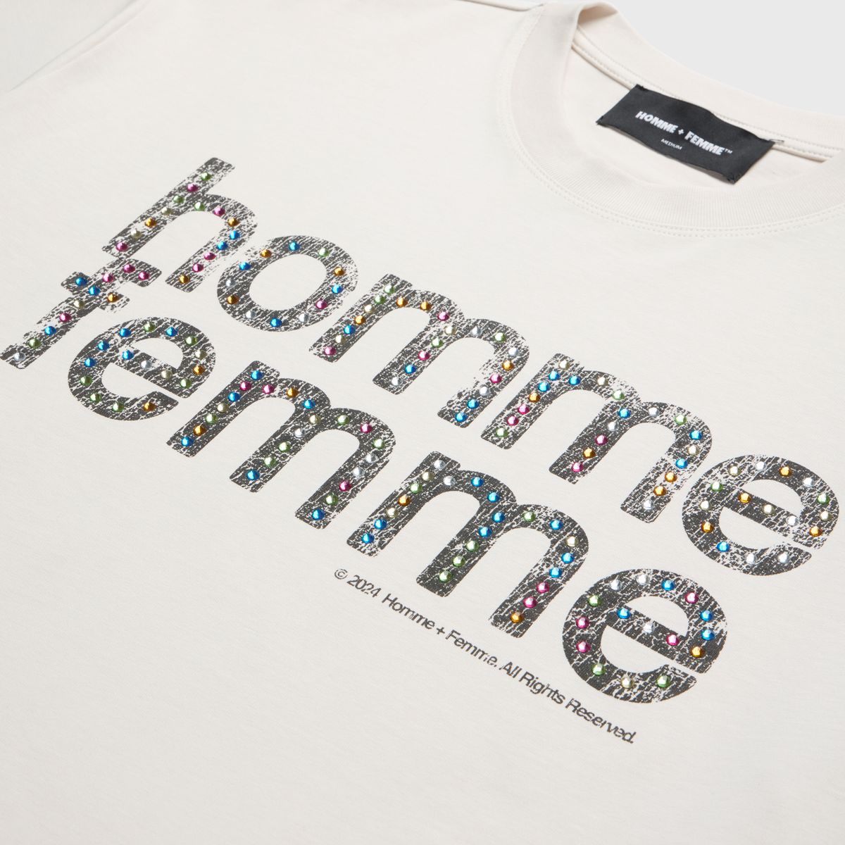 Homme + Femme Mardi Gras Cropped Tee in white – view 2 of 2
