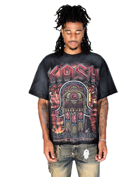 Kash Tour Merch Third Eye Inferno distressed tee in black – view 3 of 3