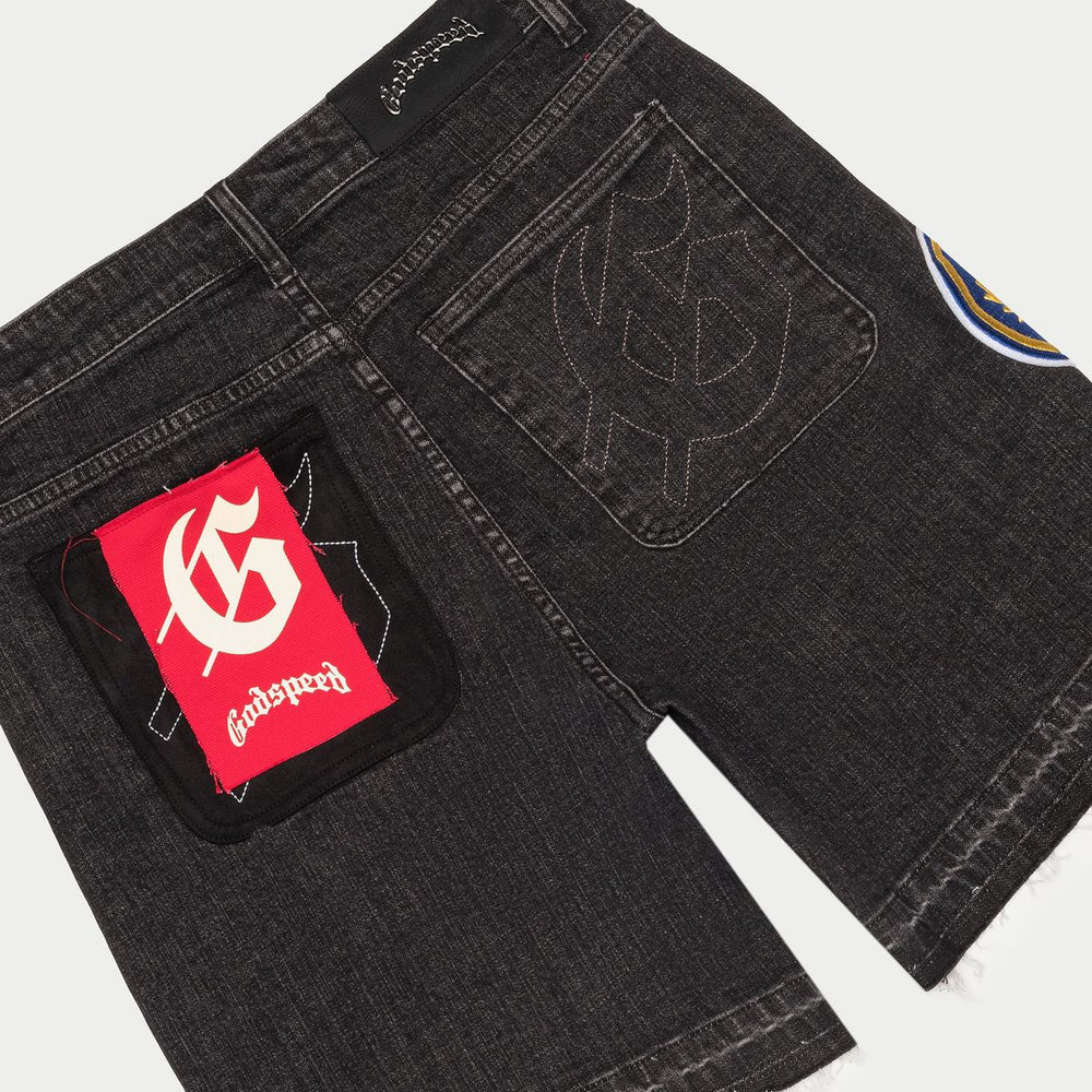 Godspeed Patchwork Denim Shorts V2 in black – view 4 of 4
