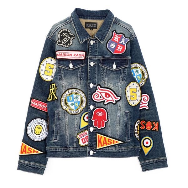 Kash Maison Hamsa-56 Patch Jacket in blue – view 1 of 8