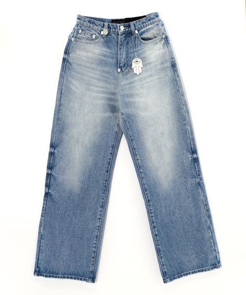 Kash Hamsa-41 baggy fit jeans in blue – view 1 of 6