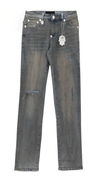 Kash Hamsa-24-S stacked fit jeans in deep grey – view 1 of 14