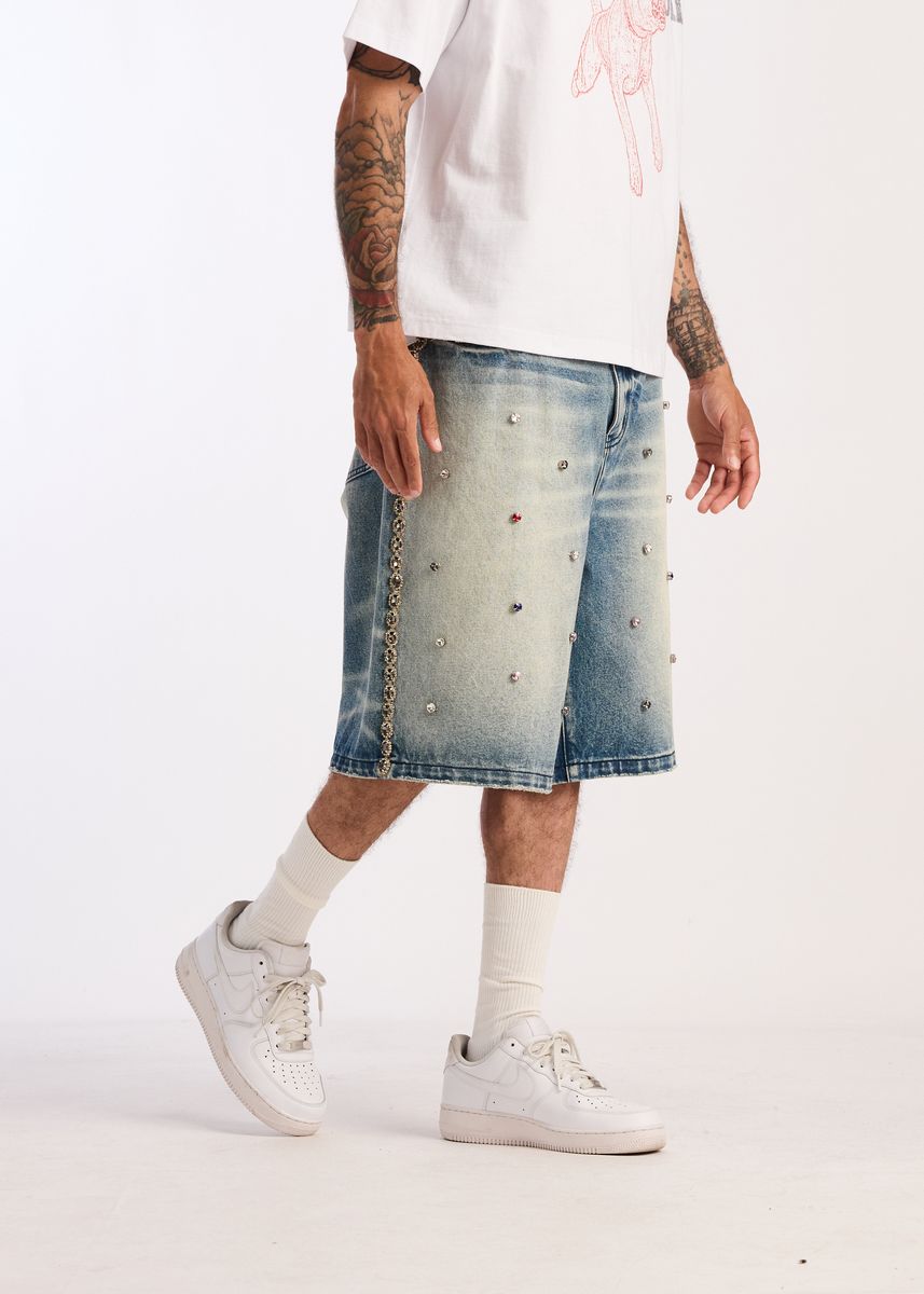 Embellish Thanos Shorts in blue, men’s denim shorts – view 2 of 3