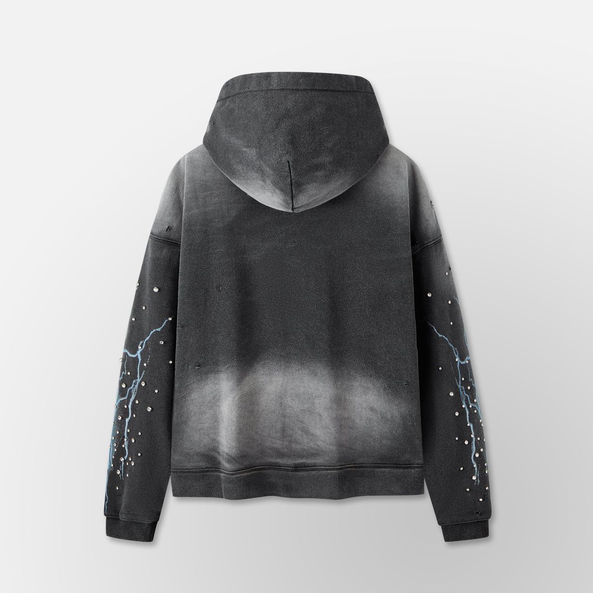 divine awakening - Throw Back- Full ZIP Hoodie- Black