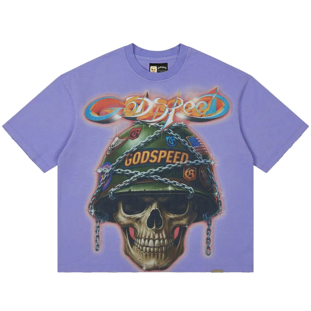 Godspeed Badges of Honor T-Shirt in lavender, short-sleeve crewneck tee – view 1 of 2