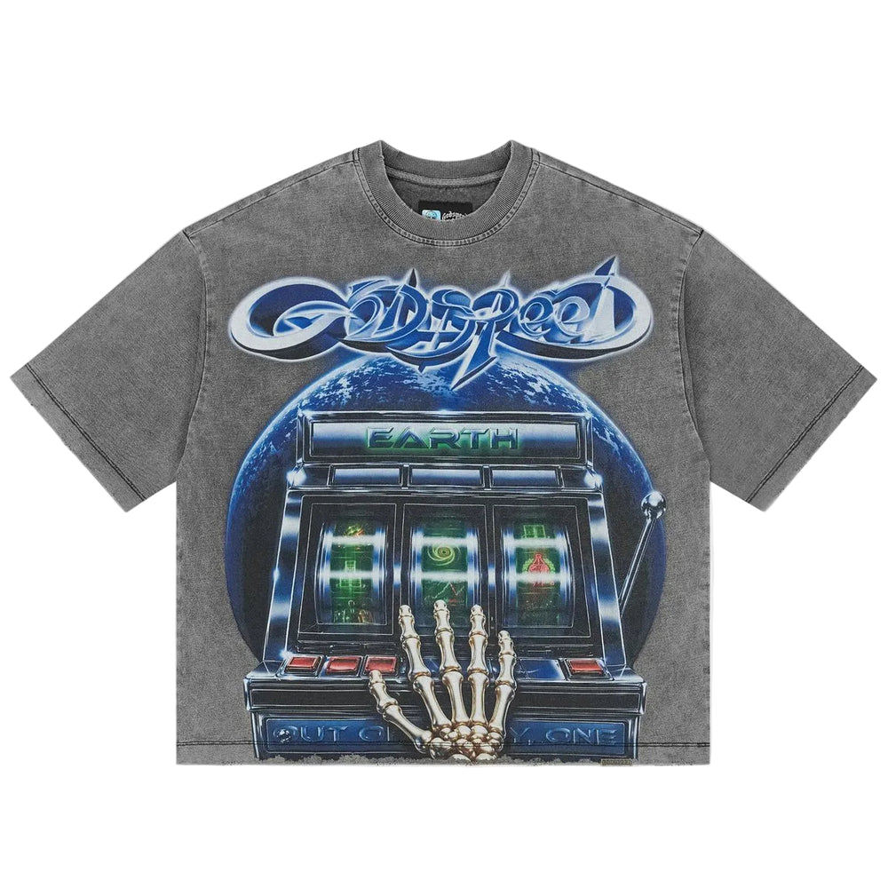 Godspeed POLYMRKT short sleeve T-shirt in grey wash – view 1 of 2