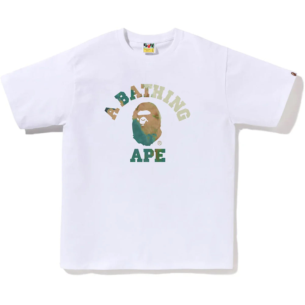 Tie Dye College Tee - White