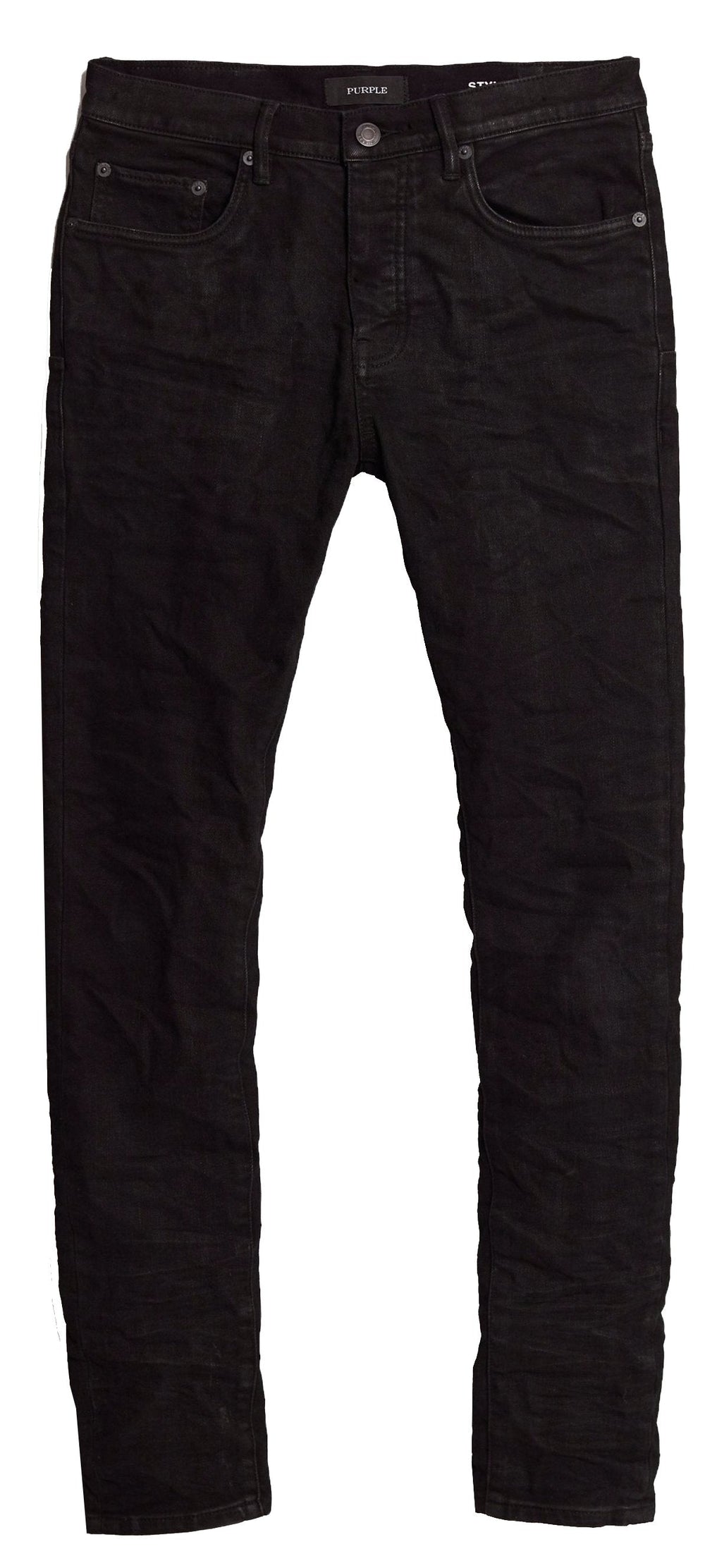 Purple Brand P001 Resin Denim 3/D men's jeans in black resin – view 1 of 4