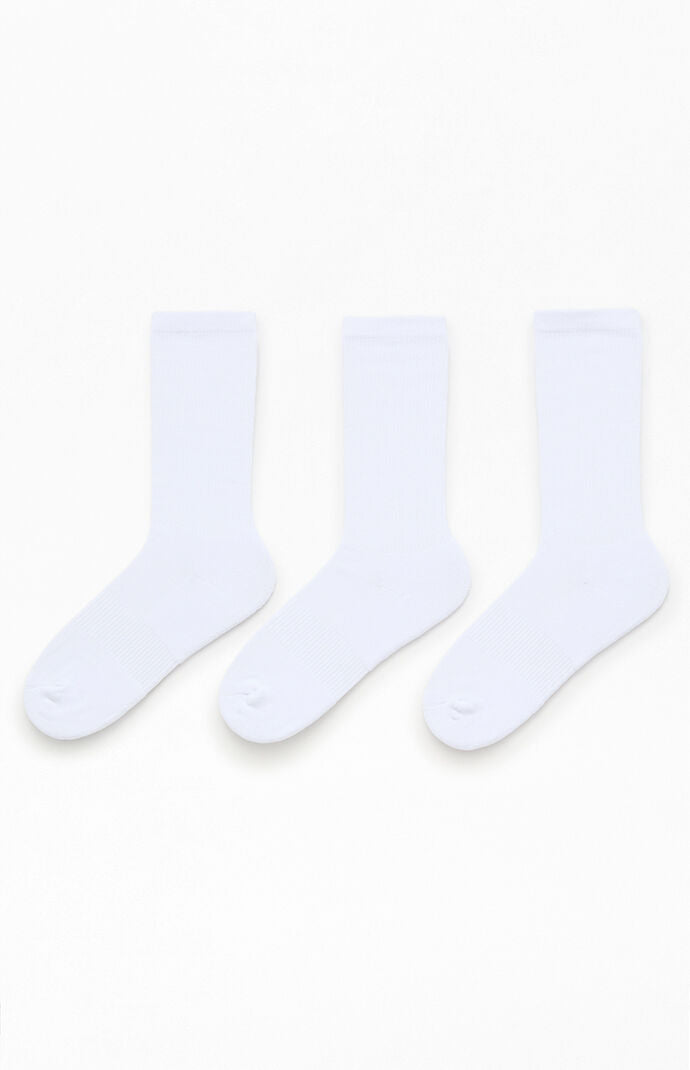 CLAMP ARROWS MID CALF CREW SOCKS 3-PACK - WHITE