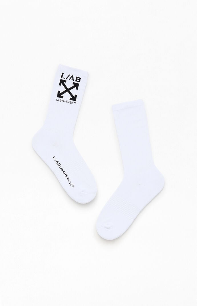 CLAMP ARROWS MID CALF CREW SOCKS 3-PACK - WHITE