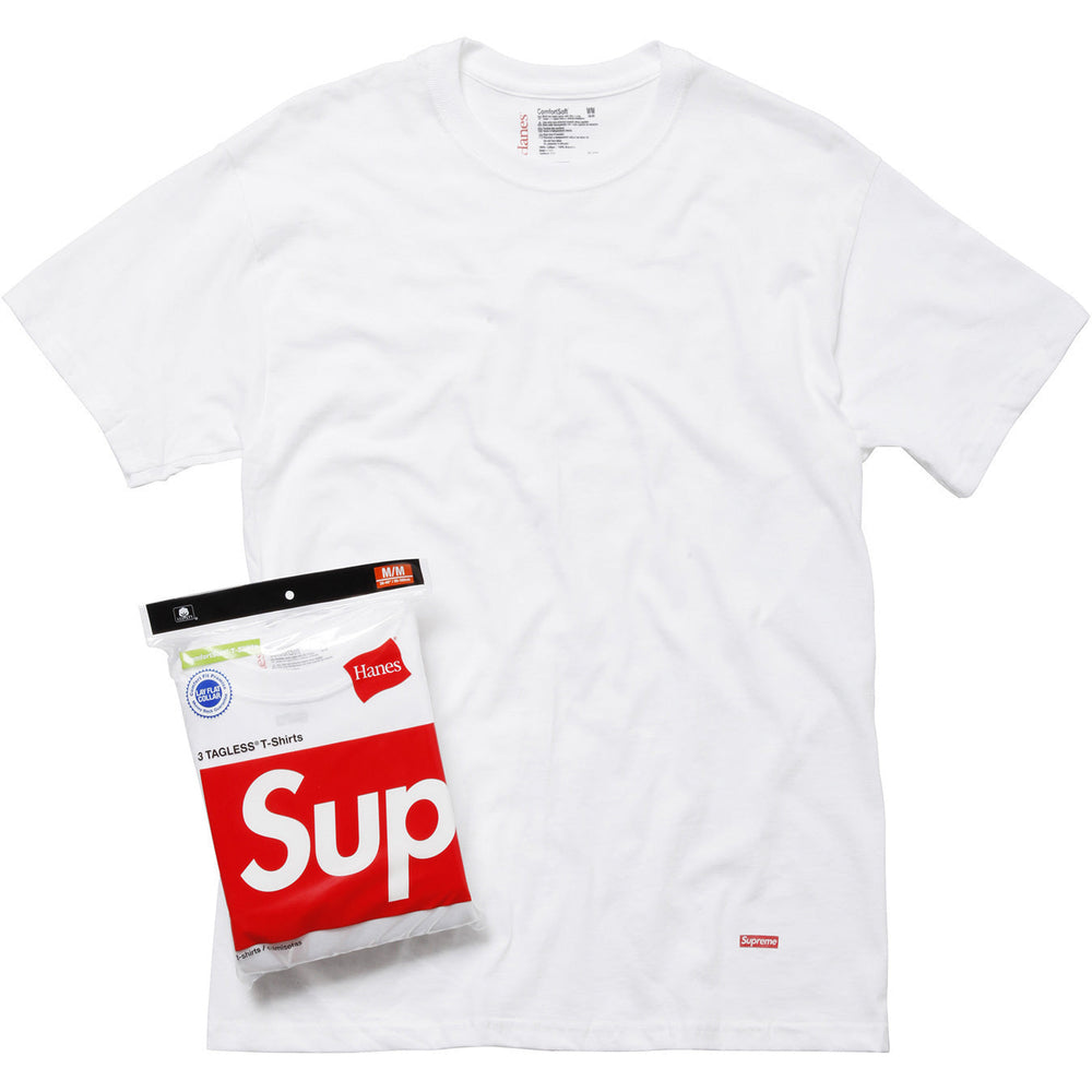 Supreme/Hanes Tagless Tees 3 Pack in white