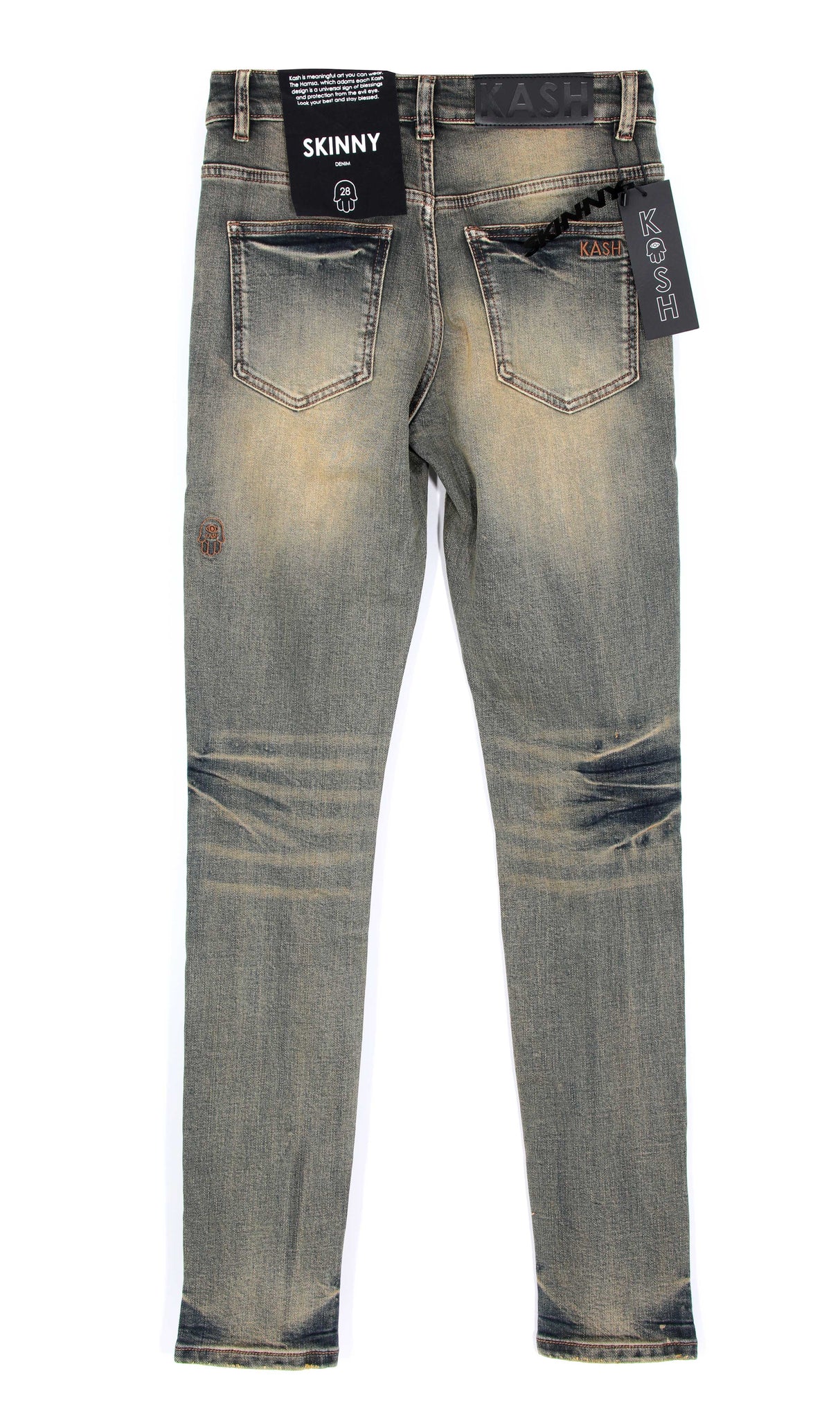 KASH Hamsa-26 SKINNY Ripped Denim - Deep Blue