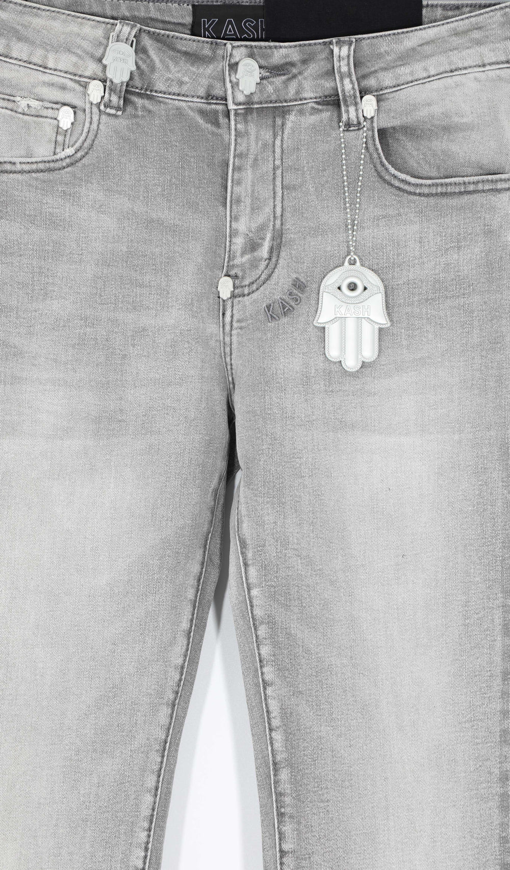 Kash Hamsa-27-S Straight Stacked Denim in grey – view 3 of 6