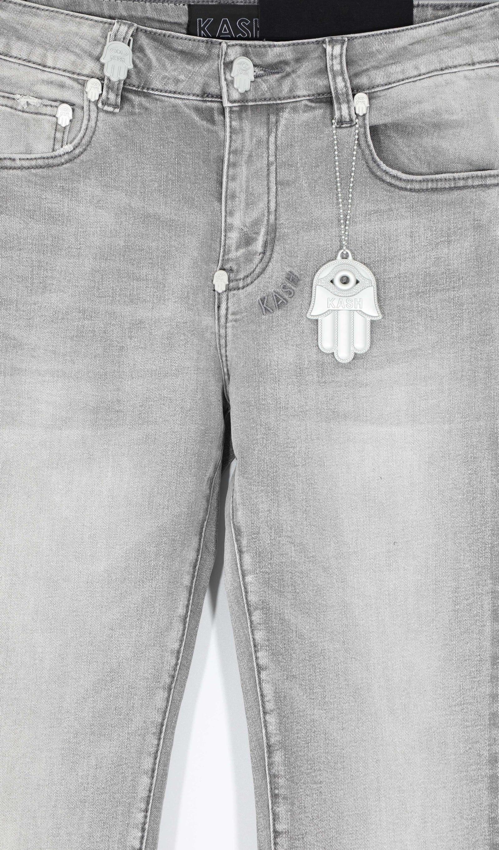 Kash Hamsa-27-S Straight Stacked Denim in grey – view 3 of 6