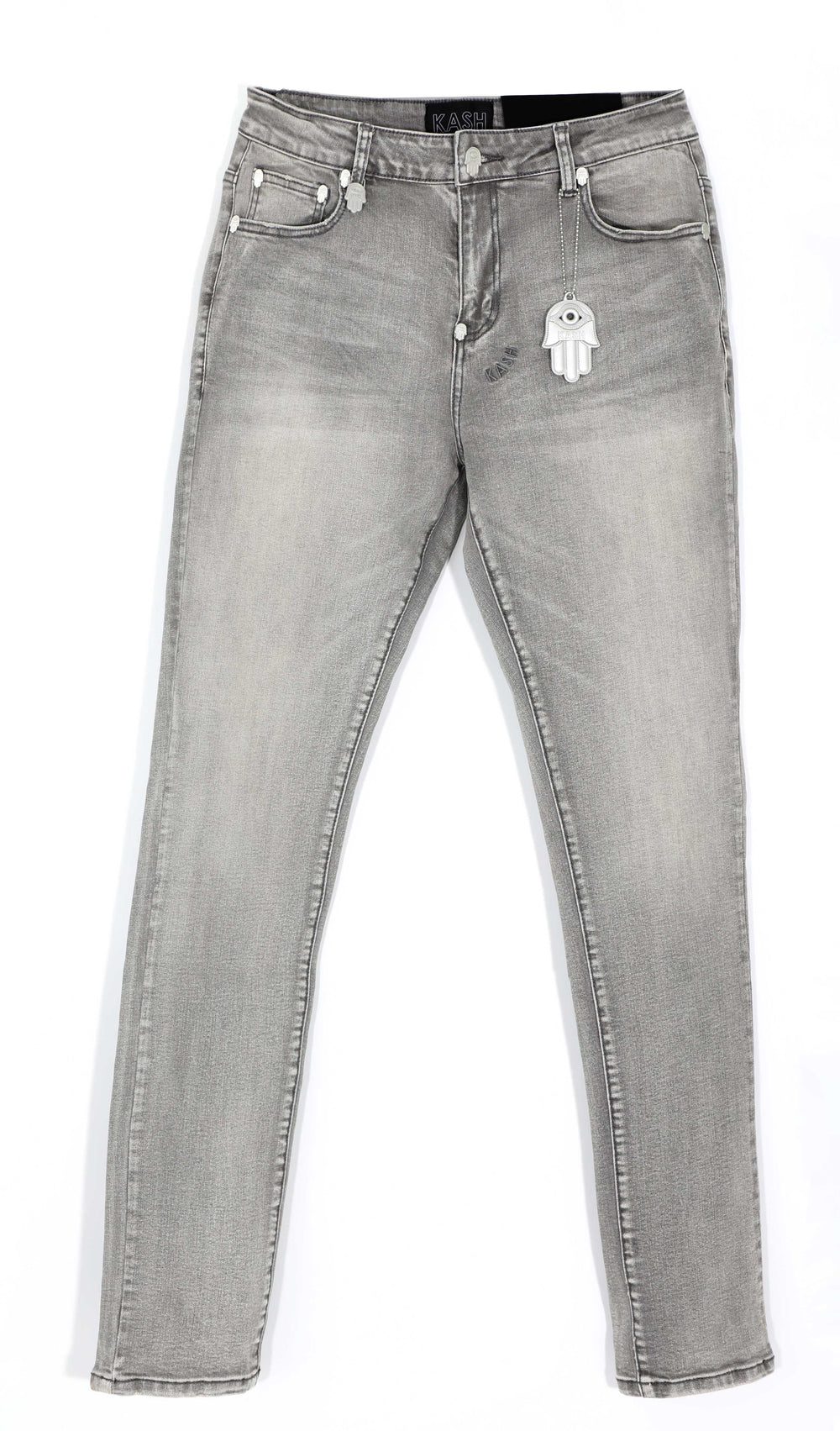 Kash Hamsa-27 skinny fit jeans in grey – view 1 of 10