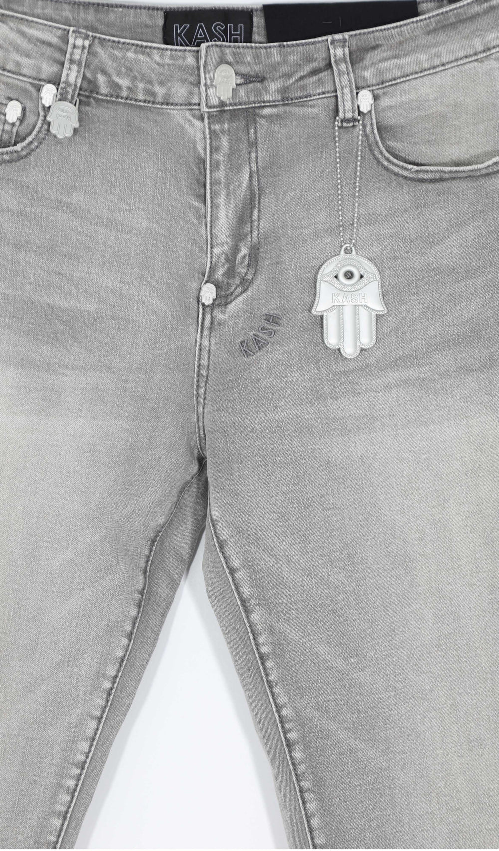 Kash Hamsa-27 skinny fit jeans in grey – view 3 of 10