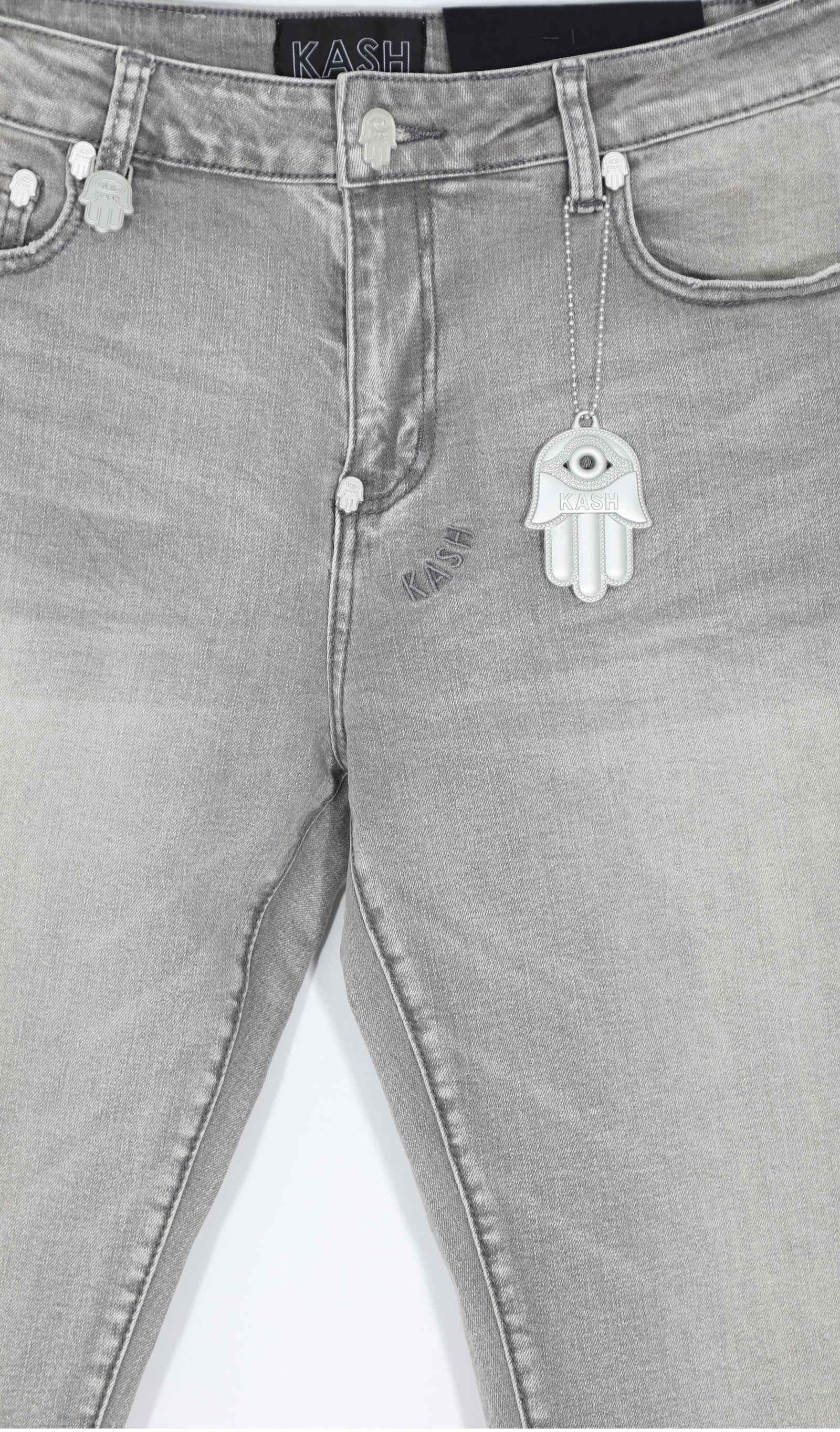 Kash Hamsa-27 skinny fit jeans in grey – view 3 of 10