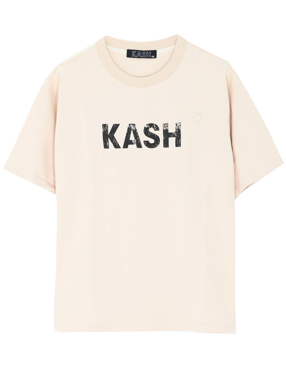 Maison Kash Tee in beige, short-sleeve crewneck tee – view 1 of 5