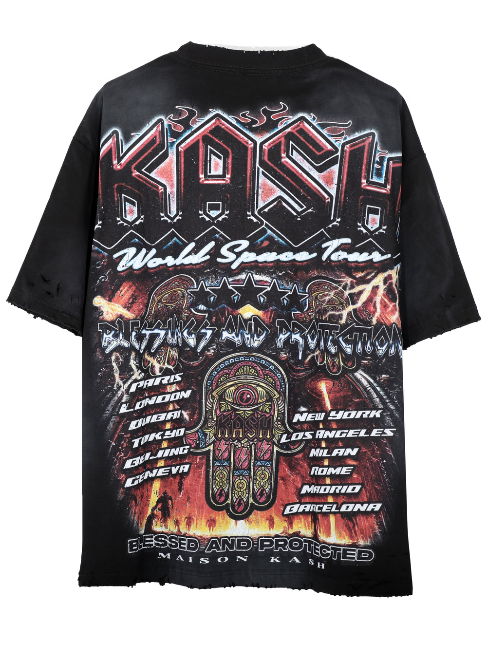 Kash Tour Merch Third Eye Inferno distressed tee in black – view 2 of 3