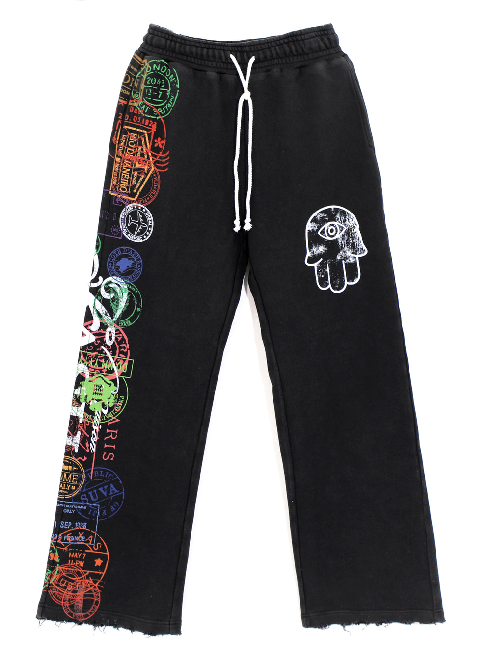 Kash Passport Collection luxury sweatpants in black – view 1 of 4