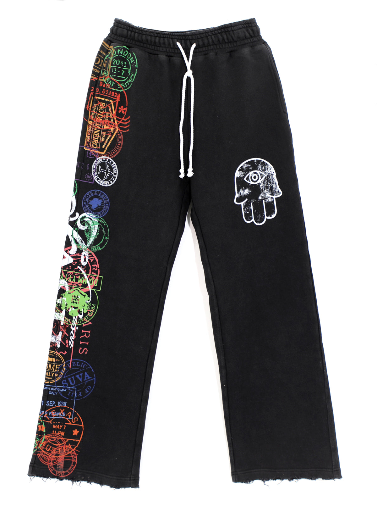 Kash Passport Collection luxury sweatpants in black – view 1 of 4
