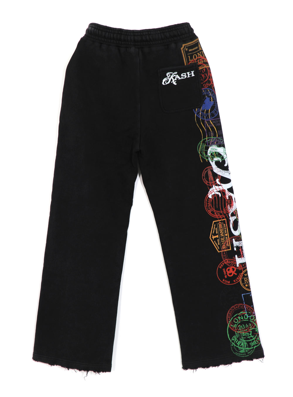 Kash Passport Collection luxury sweatpants in black – view 2 of 4