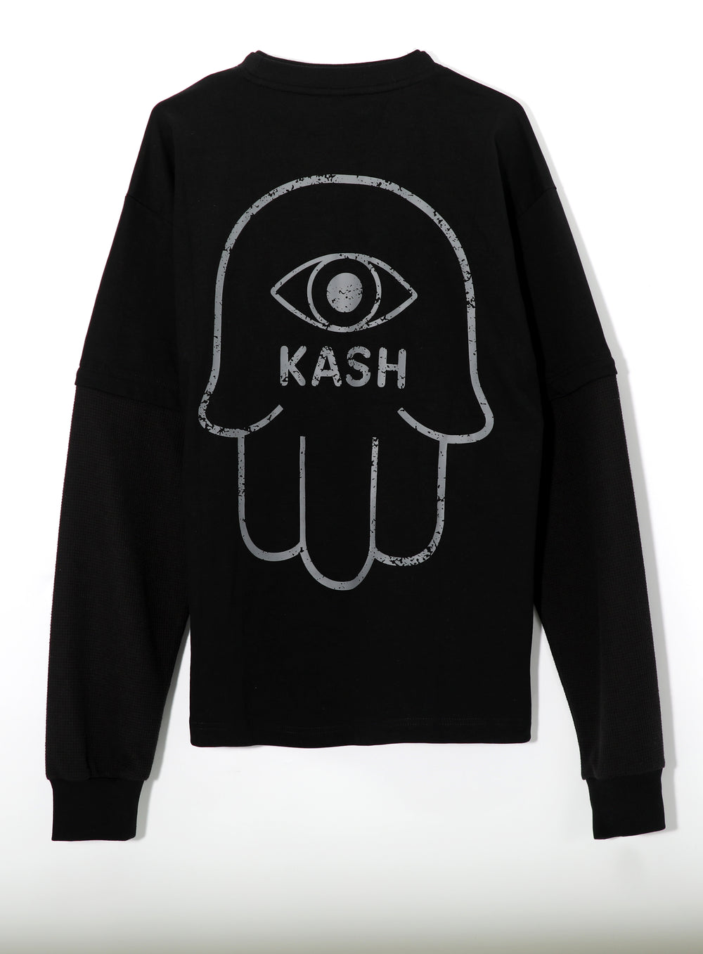 Kash FW25 PACT-05 Long Sleeve Crewneck in black, pullover crewneck – view 2 of 4