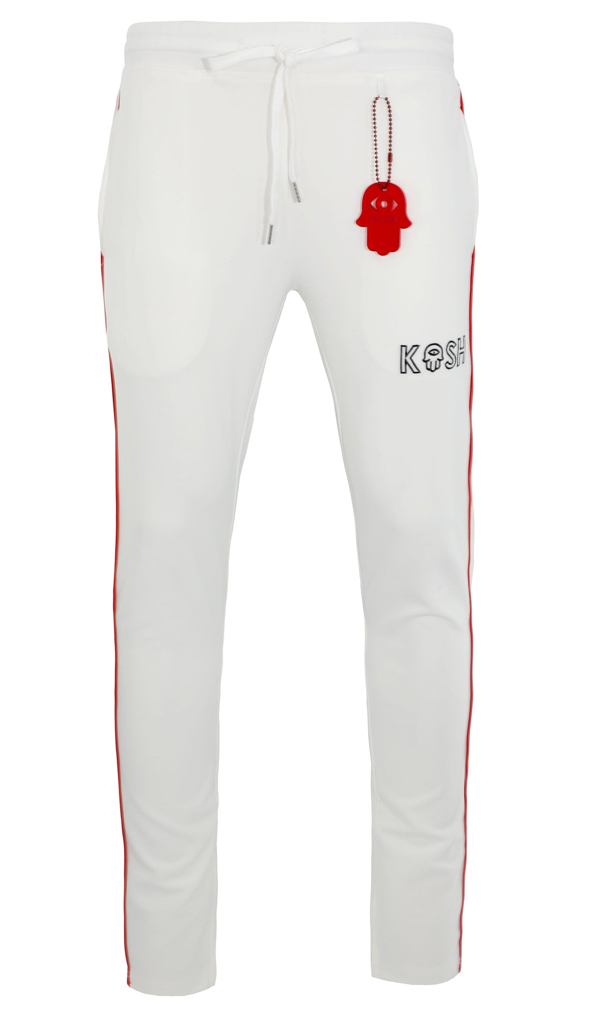 KASH PIPE TRACK PANTS - WHITE