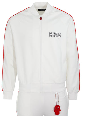Kash Pipe Track Jacket – White