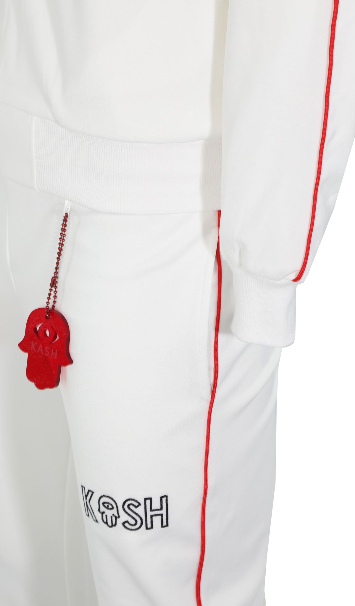 KASH PIPE TRACK PANTS - WHITE