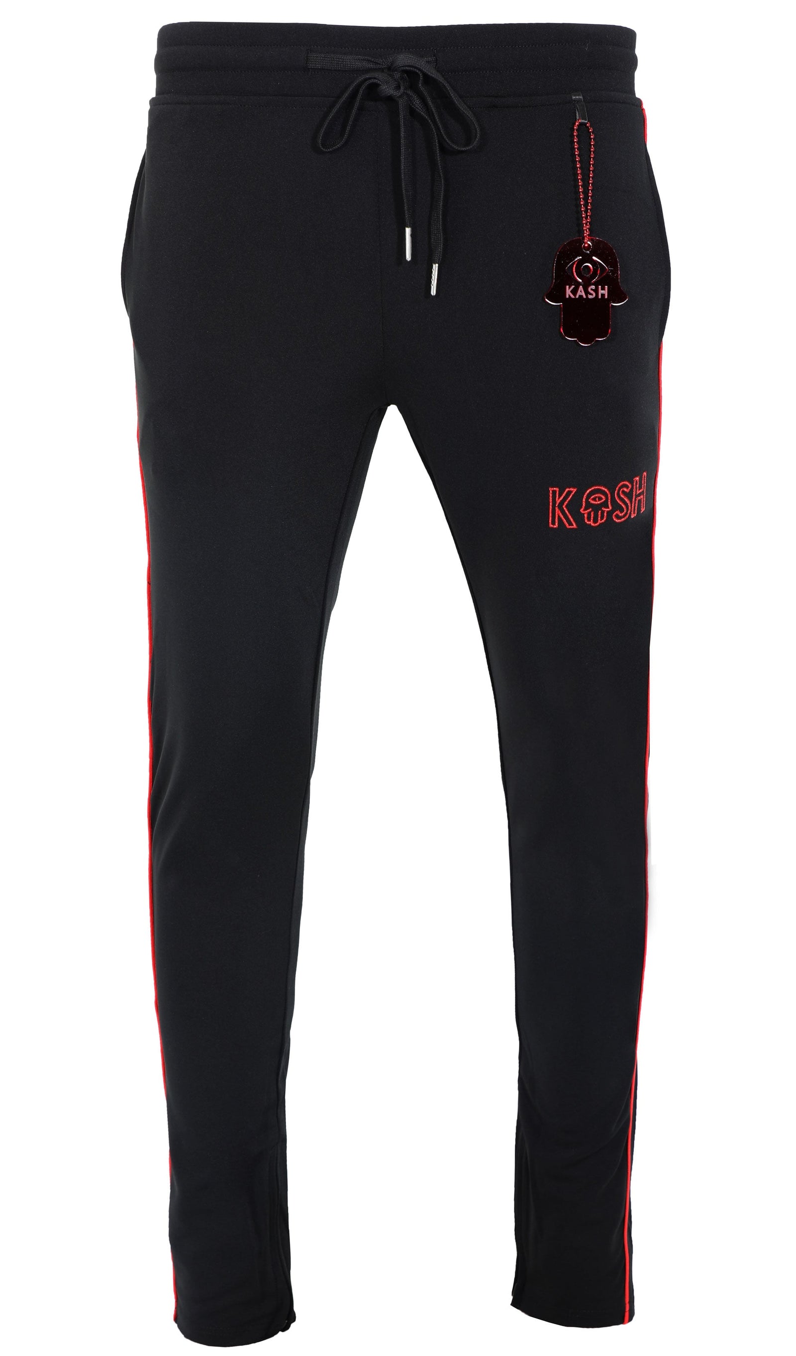 KASH PIPE TRACK PANTS - BLACK