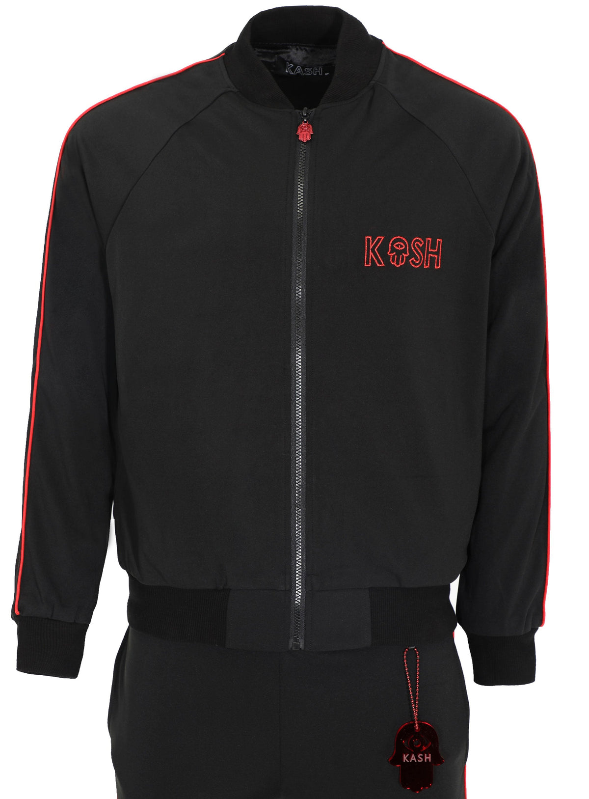 KASH PIPE TRACK JACKET - BLACK
