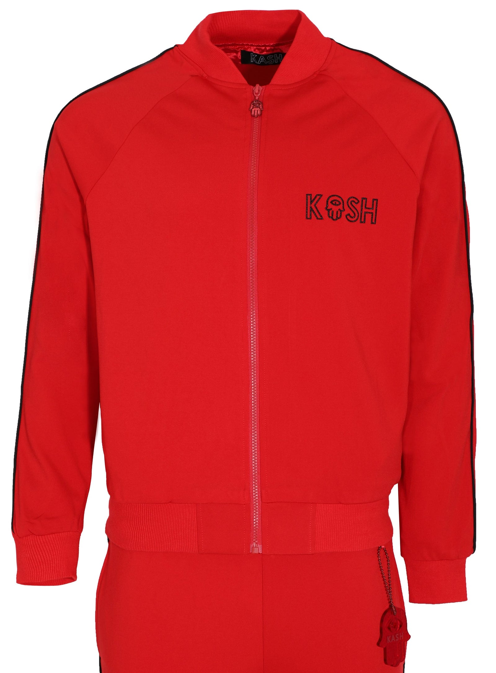 KASH PIPE TRACK JACKET - RED / FINAL SALE