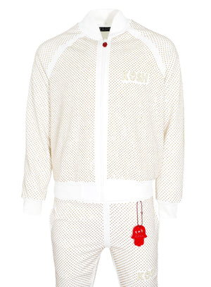 KASH Crystal Track Jacket w/ Hamsa Logo 2.0 - White|Gold