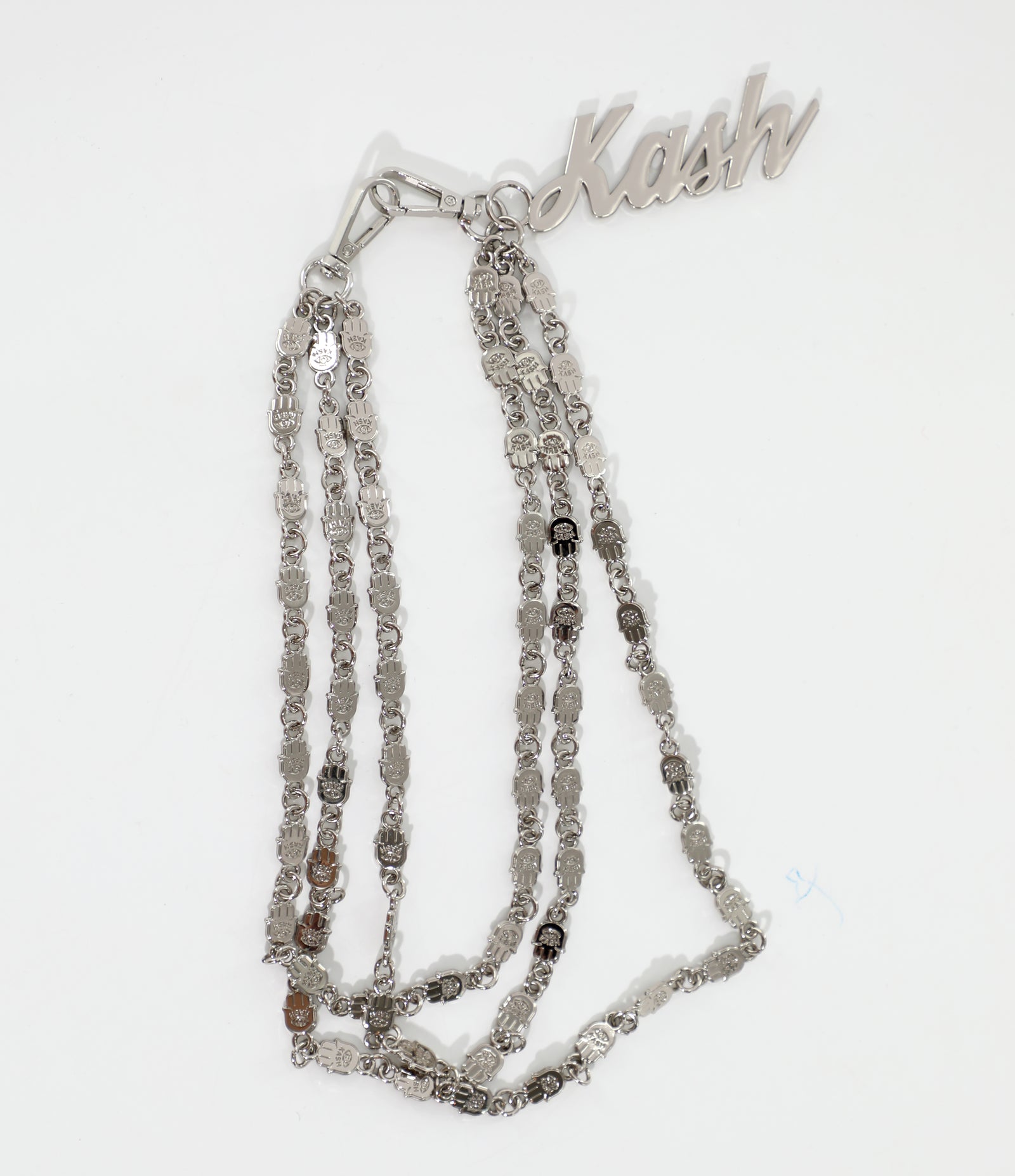 KASH Hamsa Wallet Chains 3Layers - Silver