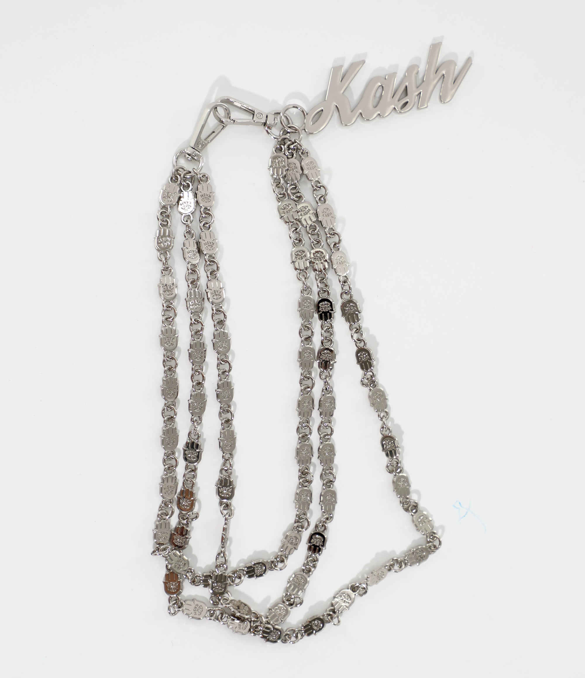 KASH Hamsa Wallet Chains 3Layers - Silver