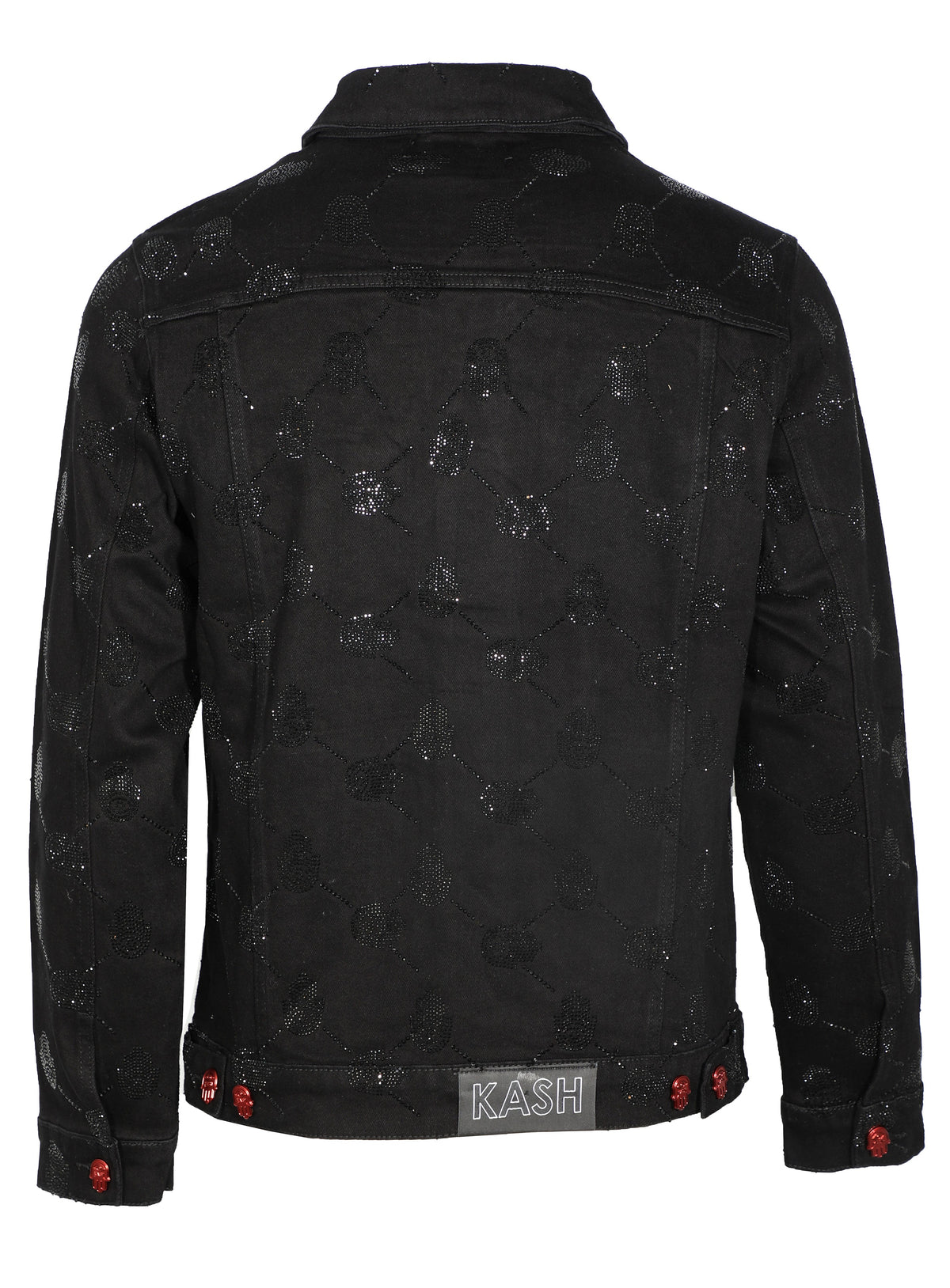 KASH HAMSA ARGYLE JACKET - BLACK