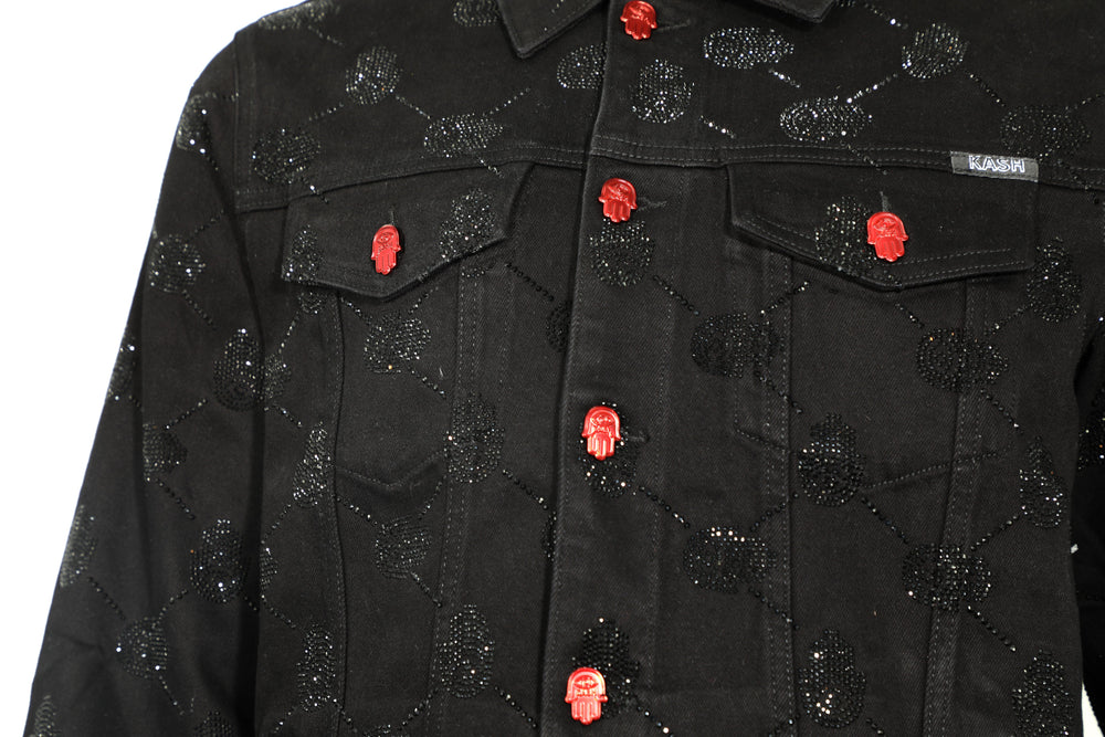 Kash Diamond Collection Argyle Stoned Jacket in black – view 4 of 11
