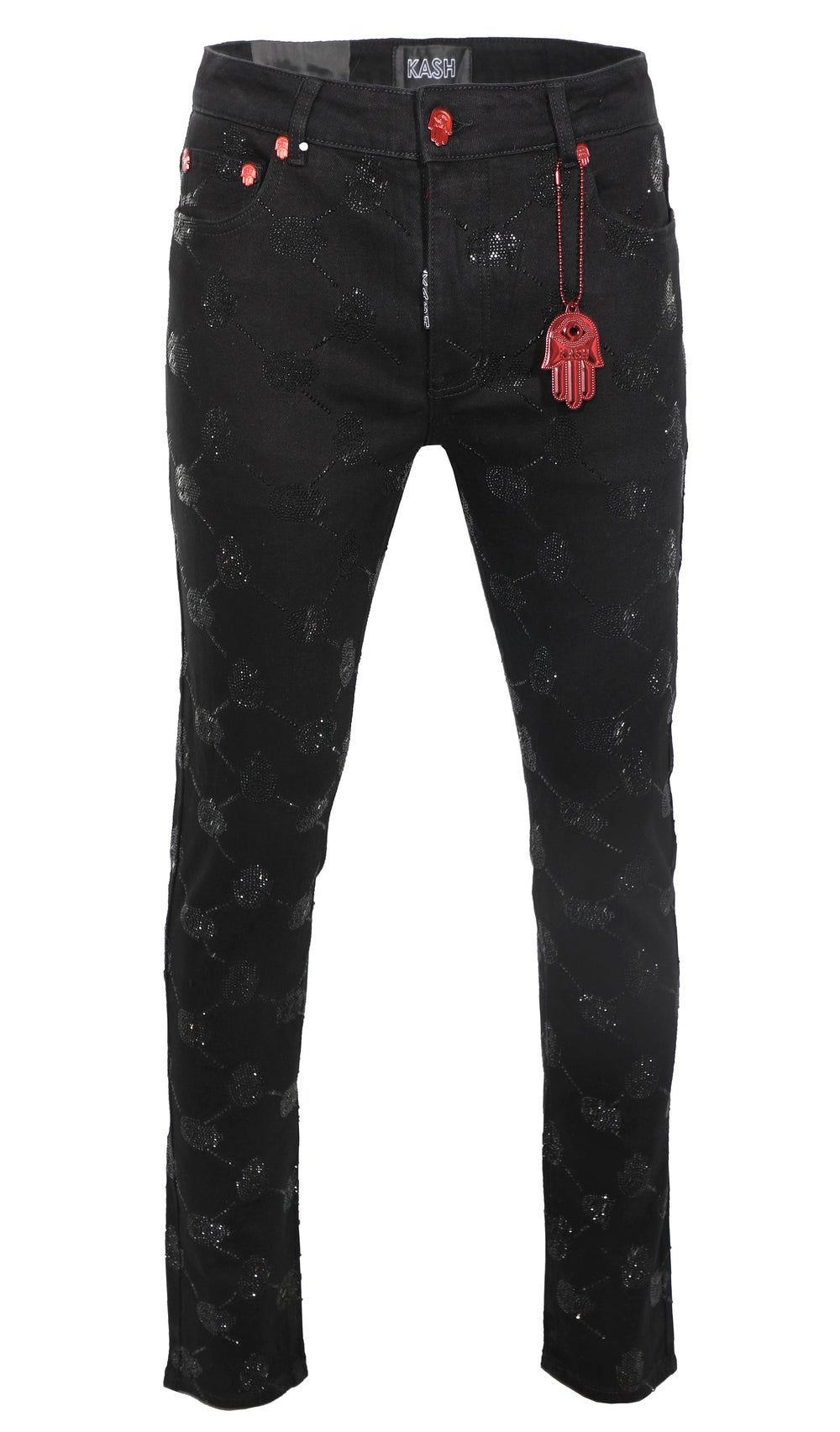 Kash Diamond Collection Argyle Stoned Pants in black – view 2 of 10