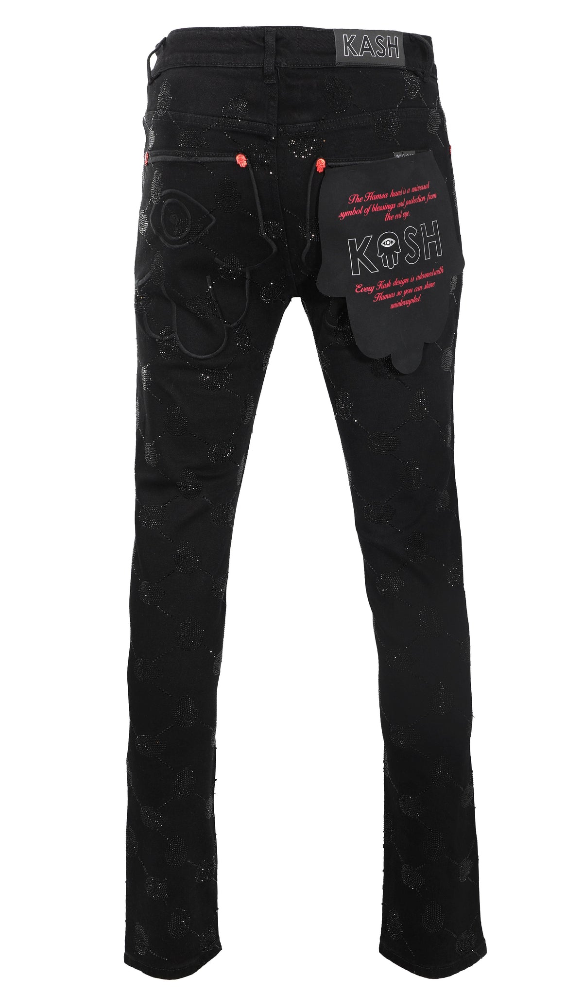 Kash Diamond collection argyle stoned pants - Black