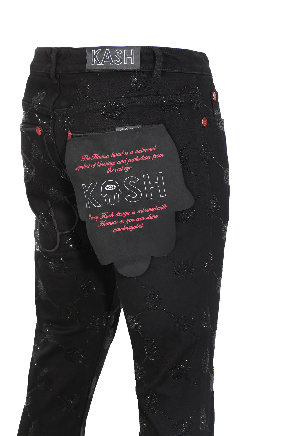 Kash Diamond Collection Argyle Stoned Pants in black – view 10 of 10