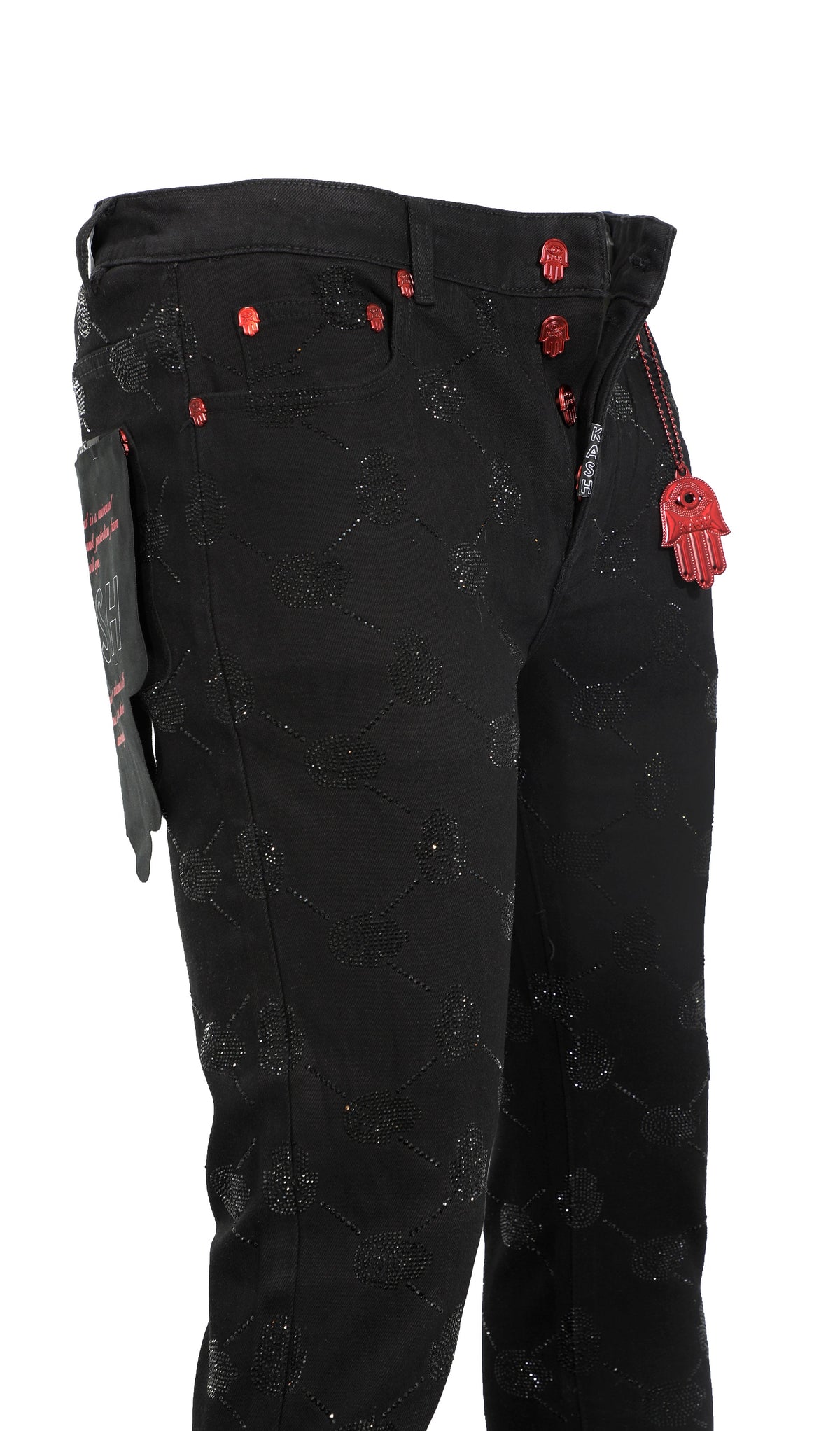 Kash Diamond collection argyle stoned pants - Black